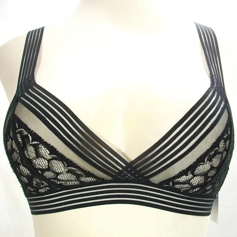 XS X-SMALL Calvin Klein QF3985‎ Vixen Unlined Triangle Bralette Black NWT